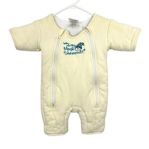 Baby Merlins Magic Sleepsuit‎ Swaddle Sleeper Pajamas Cream Small 3-6 Months